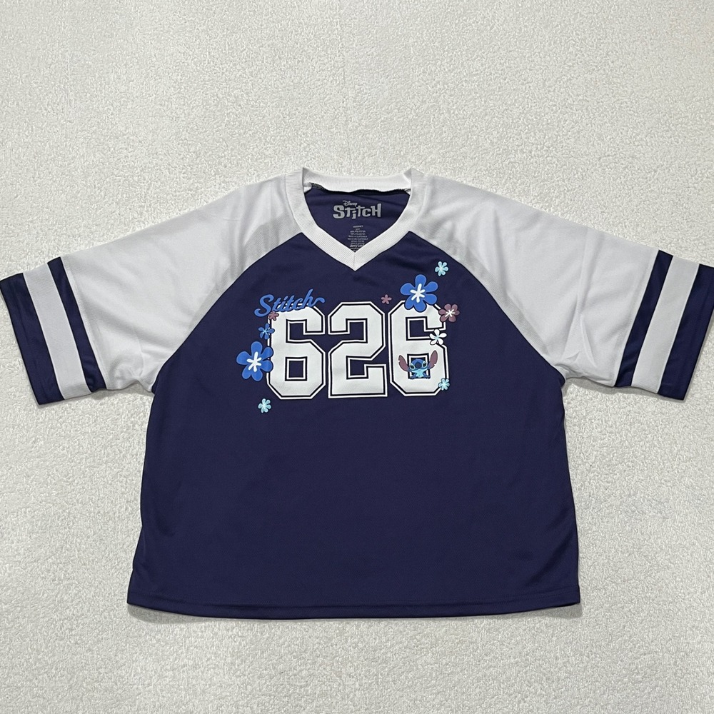 NEW!! Disney Lilo and Stitch Sports Jersey #626 Blue and White - Size: S/CH